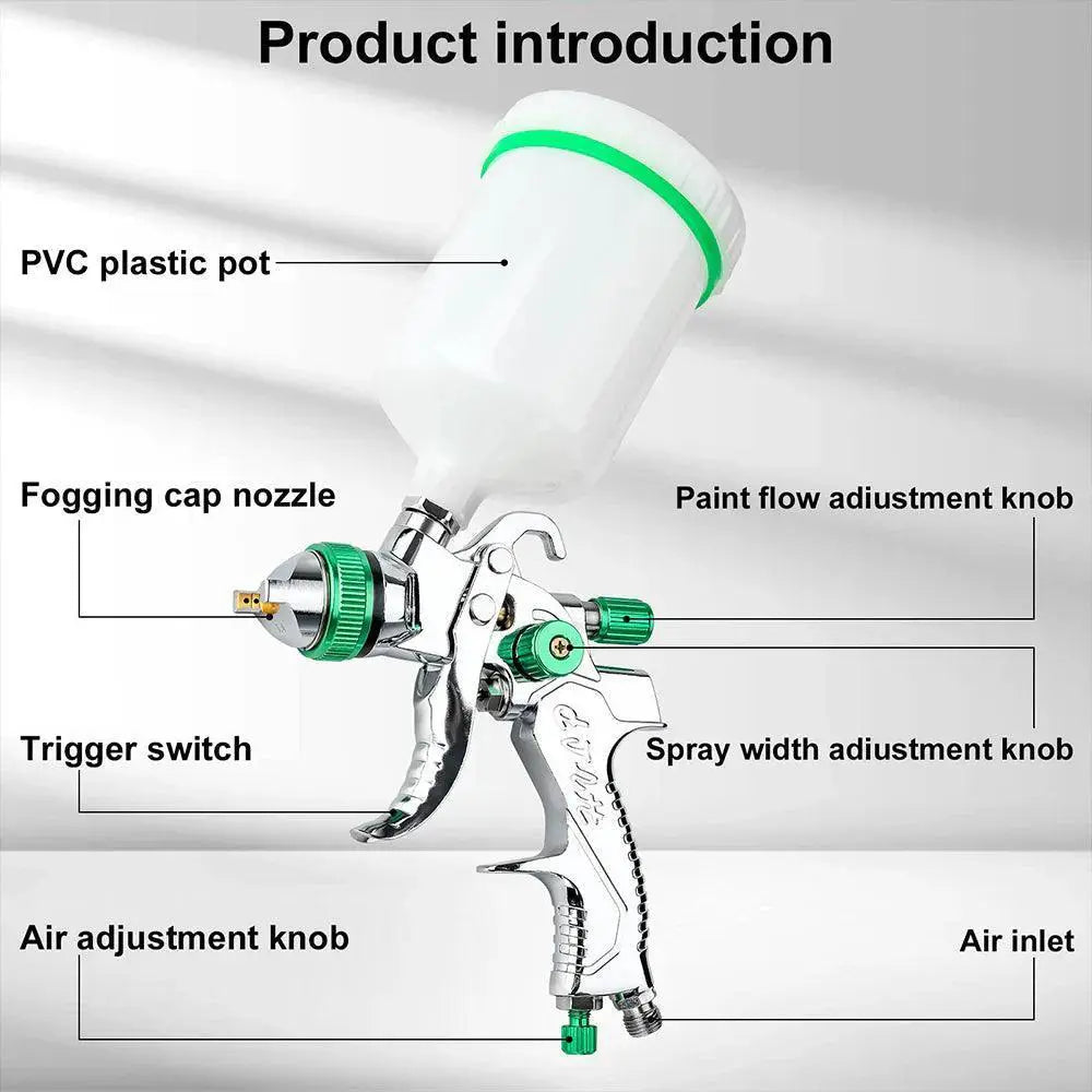 1.4/1.7/2.0/2.5mm 600ml HVLP Spray Gun With Regulator Tool - OurLum.com