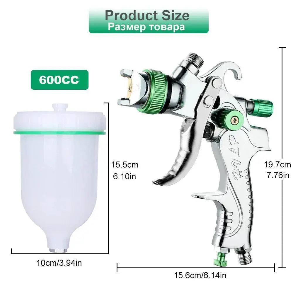 1.4/1.7/2.0/2.5mm 600ml HVLP Spray Gun With Regulator Tool - OurLum.com