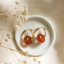 Two-in-One Garnet Hoop Earrings for Boho