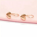 Rose Gold Glow Heart Earrings for Women