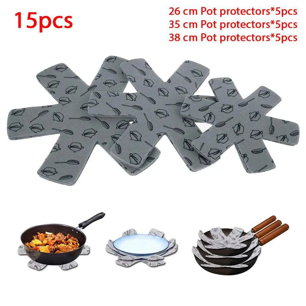 15 - Piece Pot and Pan Protector Set for Kitchen Organization