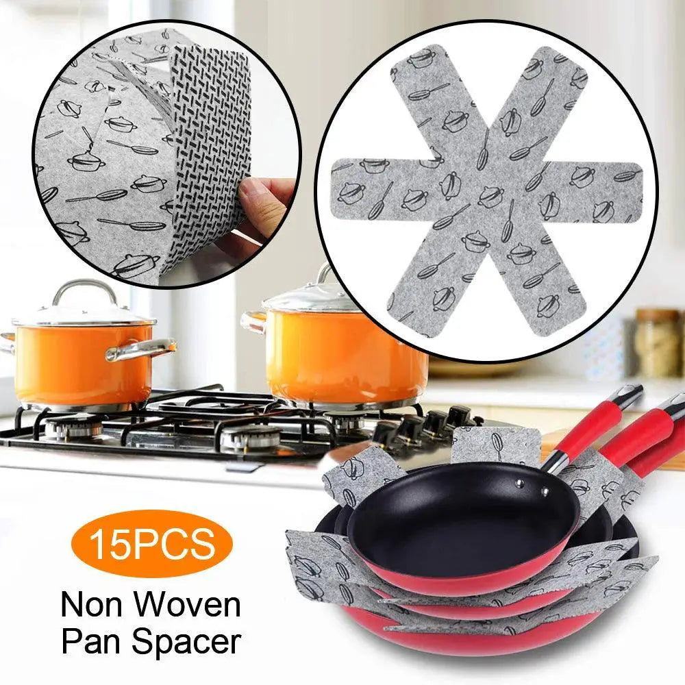 15 - Piece Pot and Pan Protector Set for Kitchen Organization