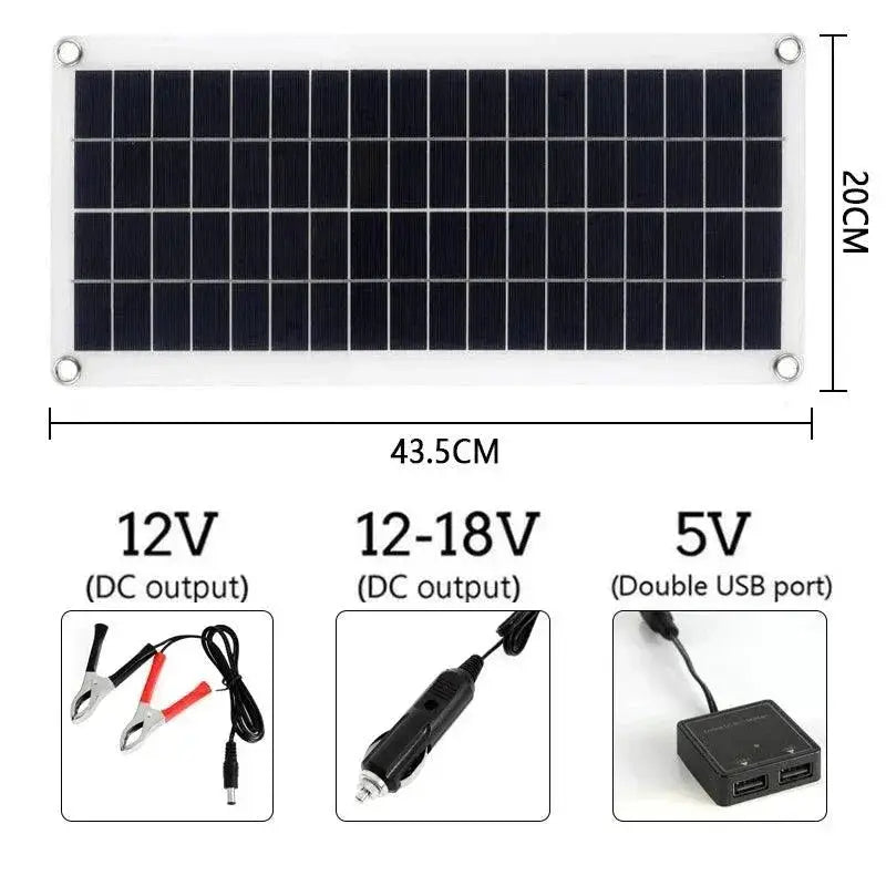 150W 300W Solar Panel Charging Kit With Dual USB Ports