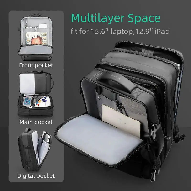 17 Inch Laptop Backpack Expandable Men Business Travel Bag