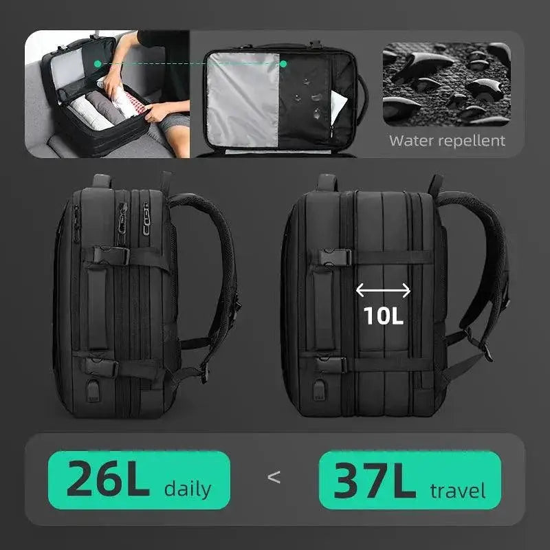 17 Inch Laptop Backpack Expandable Men Business Travel Bag