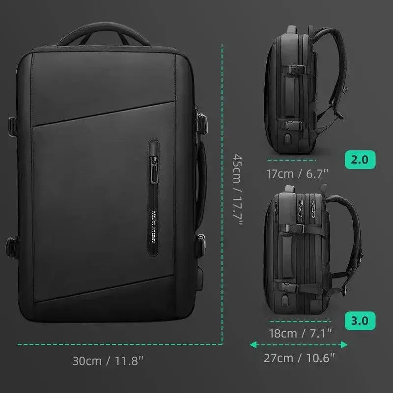 17 Inch Laptop Backpack Expandable Men Business Travel Bag