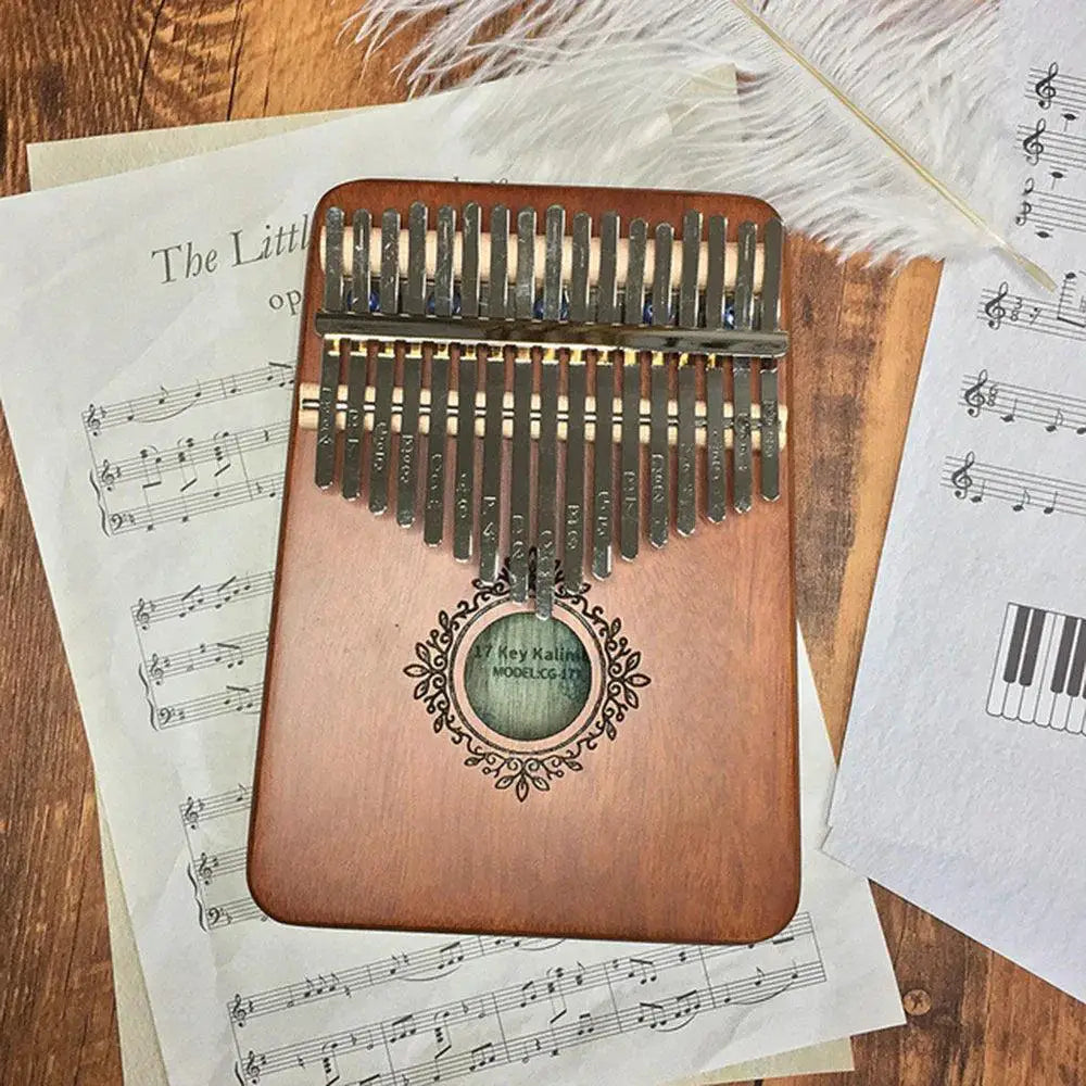 17 Key Kalimba Thumb Piano Beginner Friendly Wooden Mbira
