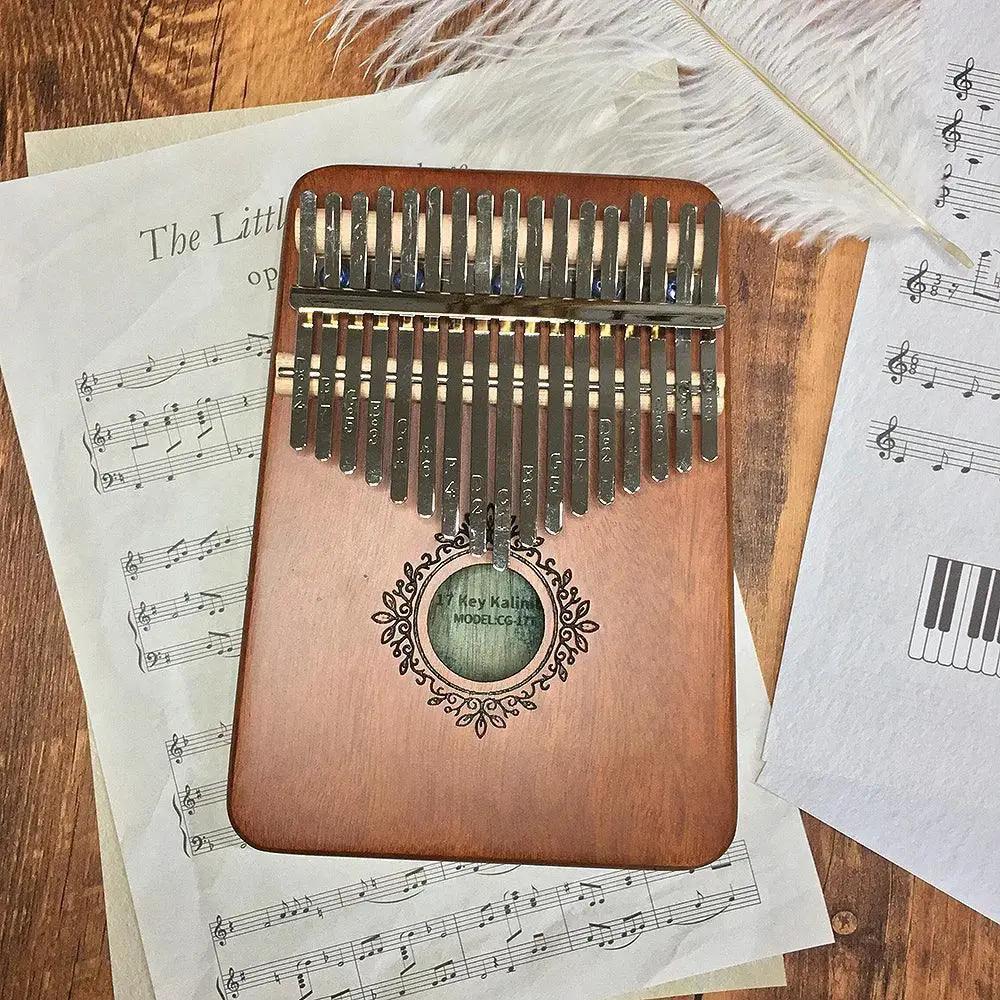 17 Key Solid Wood Kalimba Thumb Piano With Learning Guide