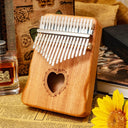 17-Key Solid Wood Kalimba Thumb Piano with Learning Guide