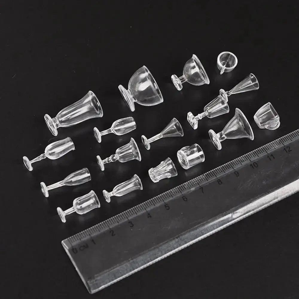 17Pcs Miniature Dollhouse Kitchen Ice Cream Bowls Cups