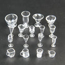 17PCS Miniature Dollhouse Kitchen Accessories Transparent Ice Cream Bowls and Cups