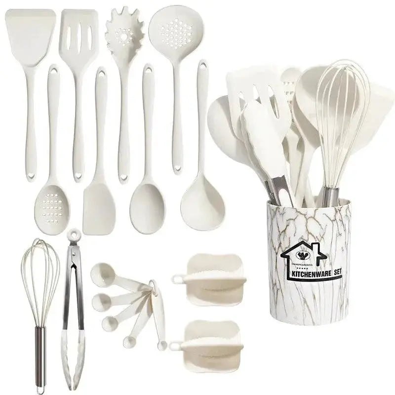 Pink Silicone Kitchen Utensil Set Eco Friendly Tools — product view 8