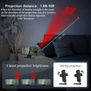 180° Arm Projection LED Alarm Clock With Temp & Humidity Display