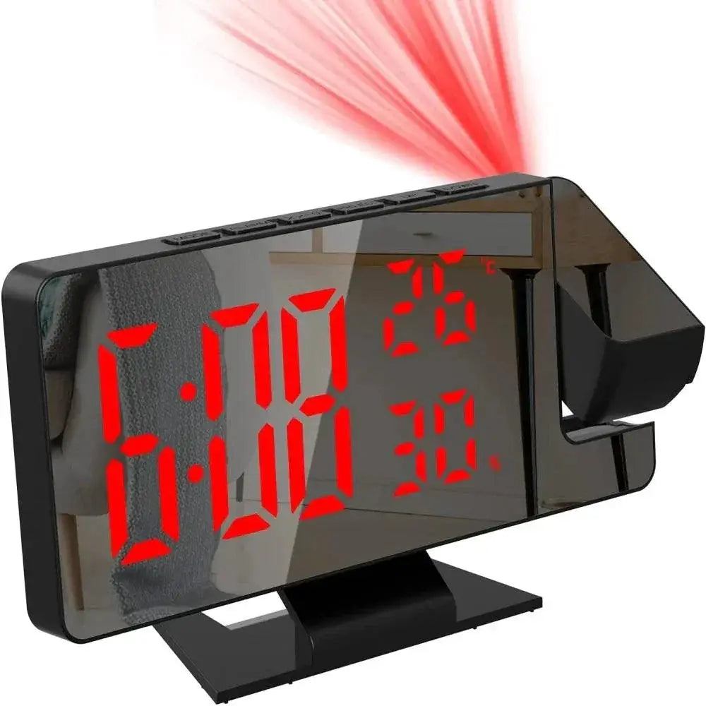 180 Degree Arm Projection LED Alarm Clock With Temp Humidity