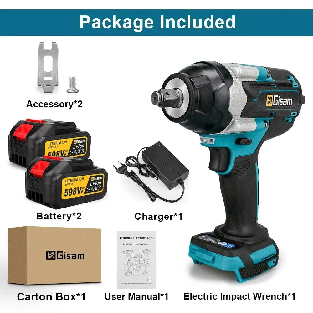 1800Nm Torque Brushless Cordless Electric Impact Wrench
