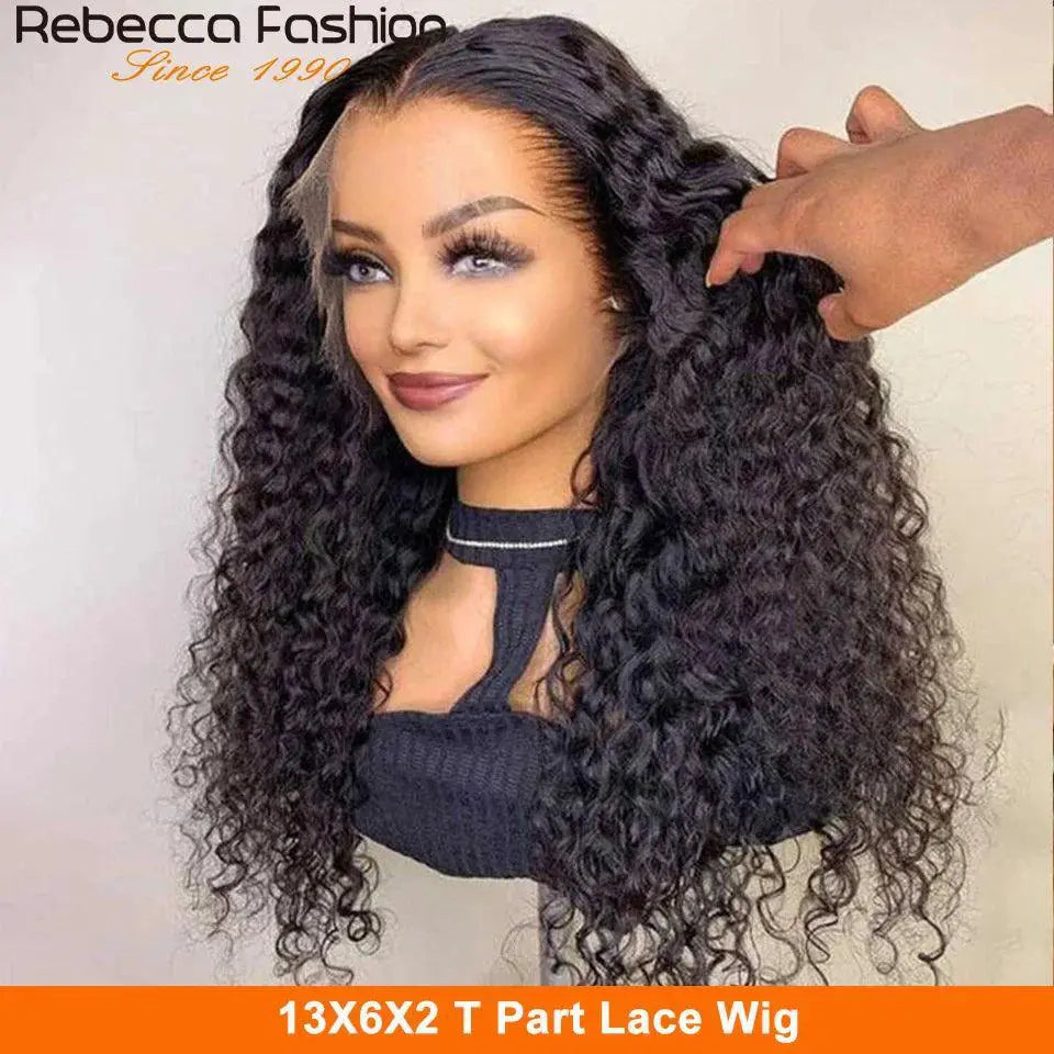 180D Deep Wave Lace Front Remy Human Hair Wig Pre Plucked