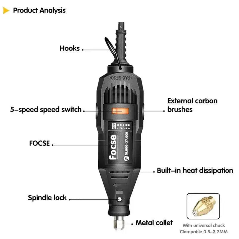 180W Electric Mini Drill Engraver Rotary Tool Kit Set