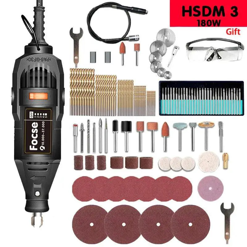 180W Electric Mini Drill Engraver Rotary Tool Kit Set