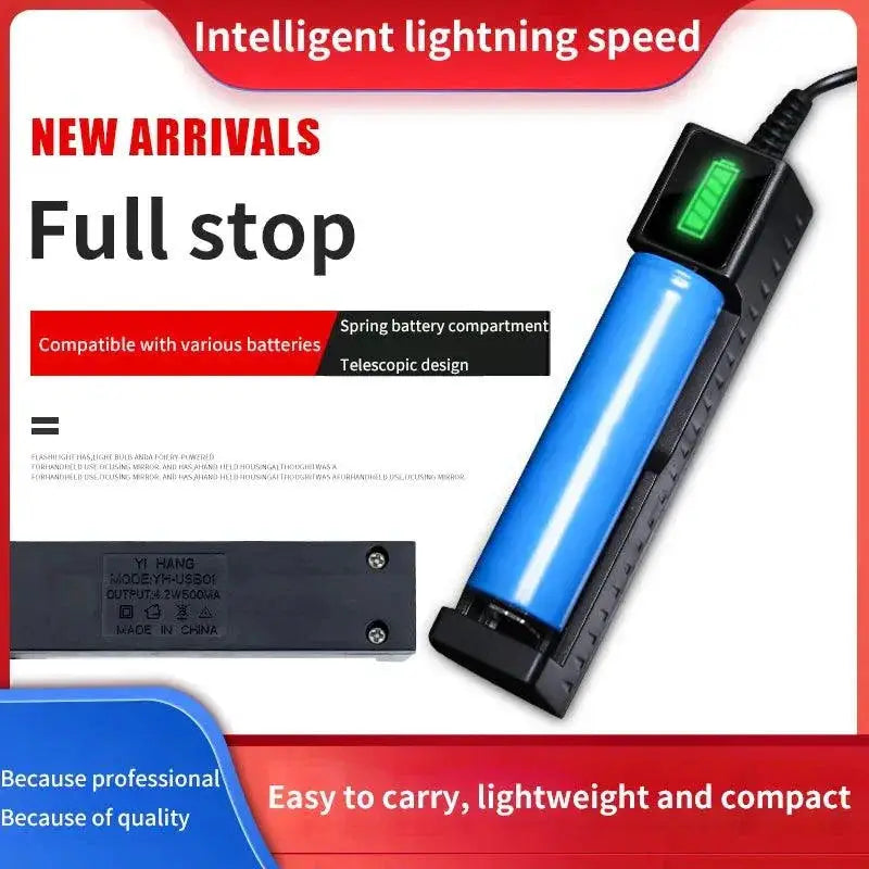 Dual Slot 18650 Lithium Battery Charger USB Fast Charging