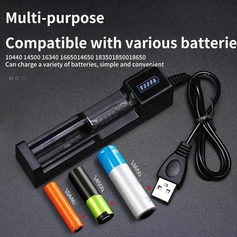 Dual Slot 18650 Lithium Battery Charger USB Fast Charging