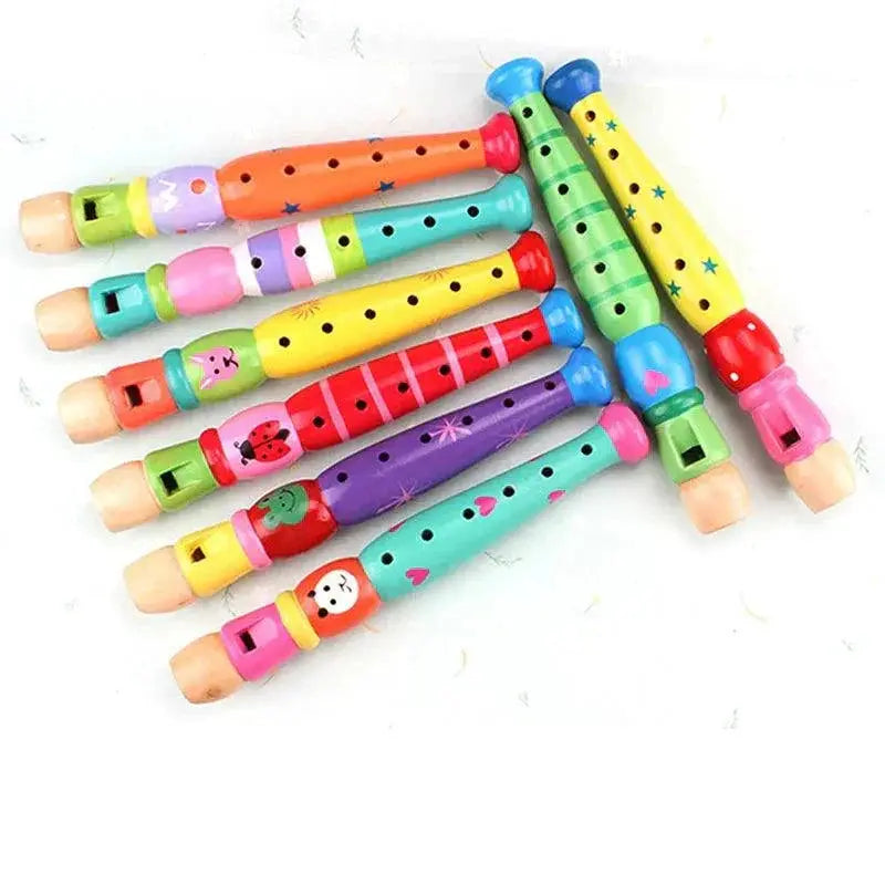 Wooden Flute For Kids Early Education Six Hole Recorder Toy