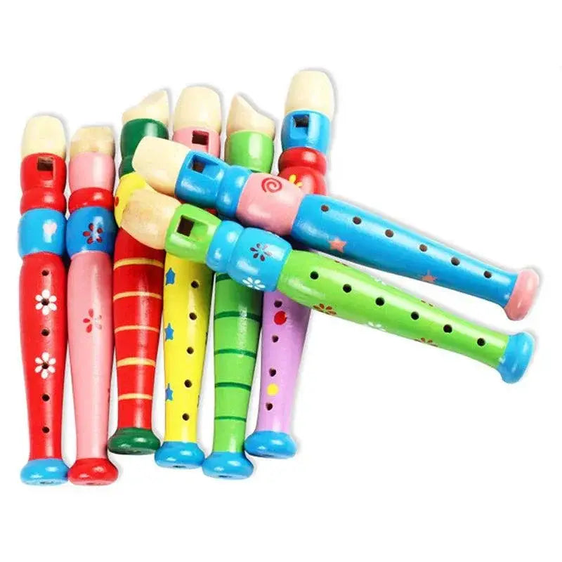 Wooden Flute For Kids Early Education Six Hole Recorder Toy