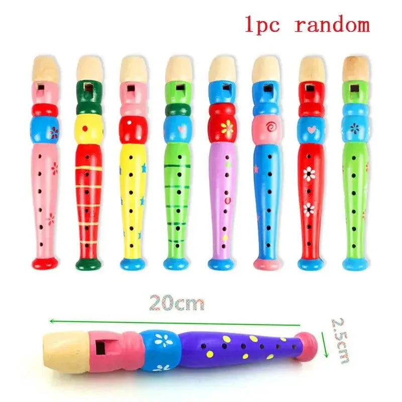 Wooden Flute For Kids Early Education Six Hole Recorder Toy