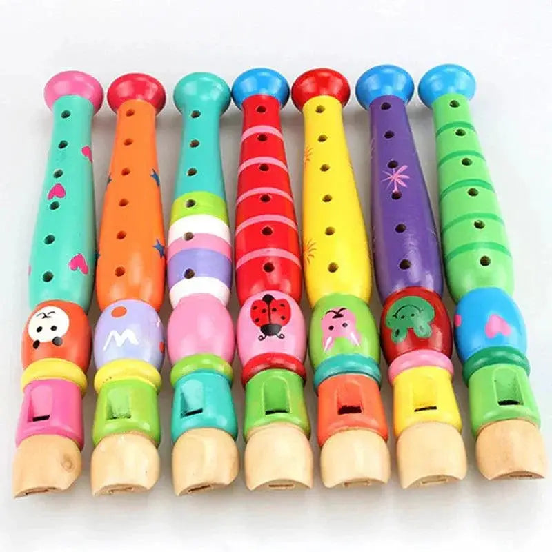 Wooden Flute For Kids Early Education Six Hole Recorder Toy