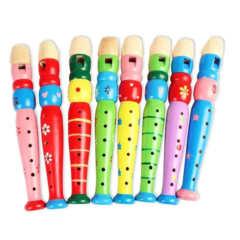 Wooden Flute For Kids Early Education Six Hole Recorder Toy