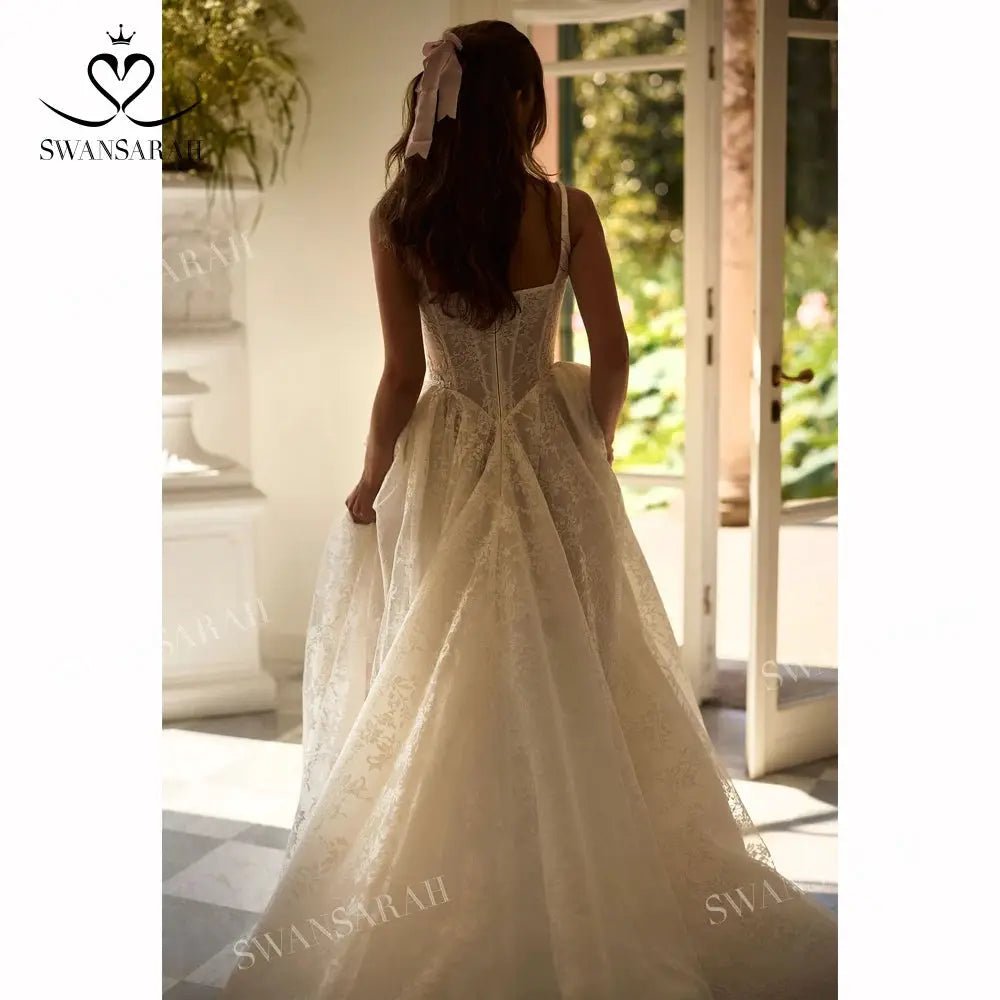 2 In 1 Cloak A Line Beach Wedding Dress For Bride Sleeveless Royal Gown