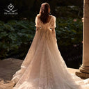 Versatile Beach Bride Dress With Cloak