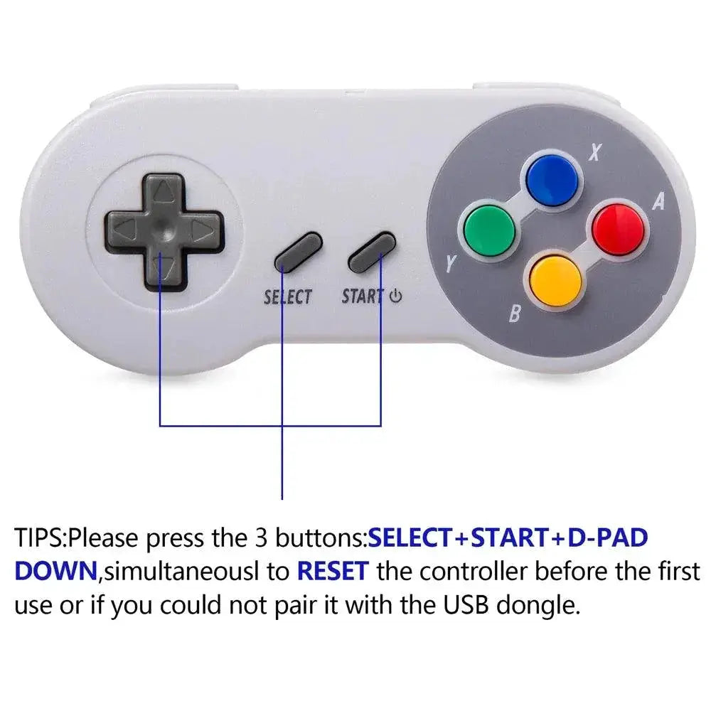2 Pack Wireless SNES Retro Controller Gamepad 2 4 GHz