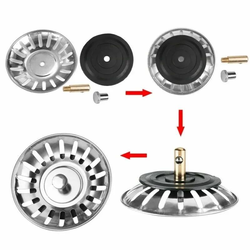 2 Pack Kitchen Sink Strainer Stopper Waste Plug Filter Set