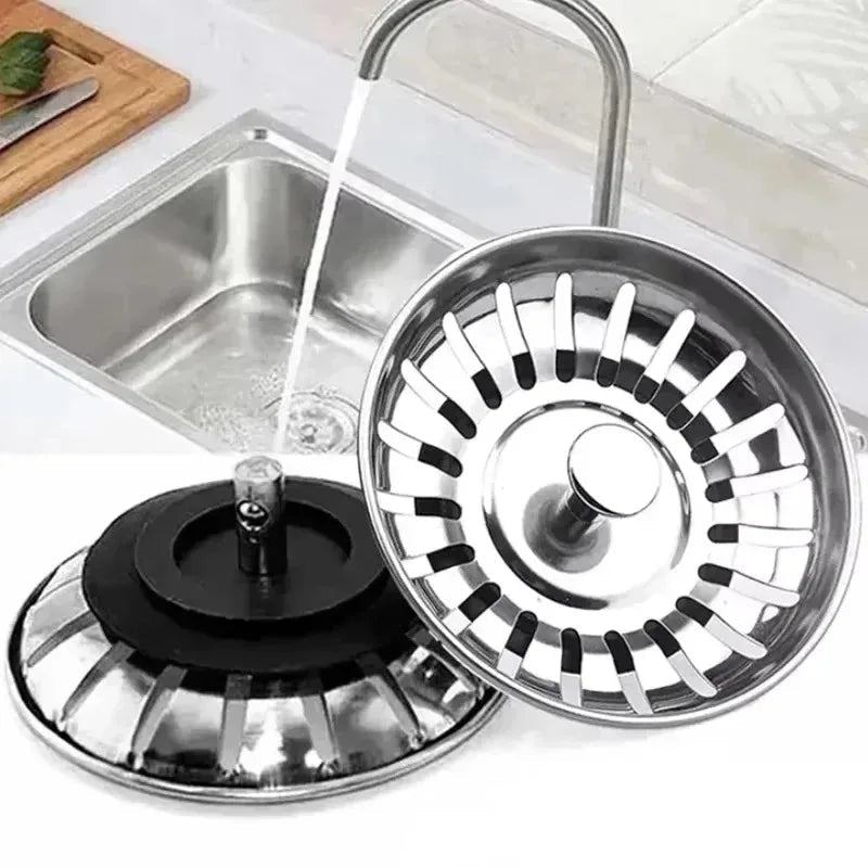 2 Pcs Kitchen Sink Strainer Stopper Filters Sets Dual Function Drain Waste Plugs