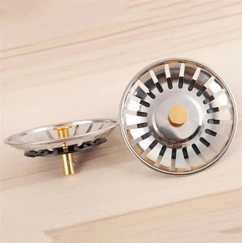 2 Pcs Kitchen Sink Strainer Stopper Filters Sets Dual Function Drain Waste Plugs
