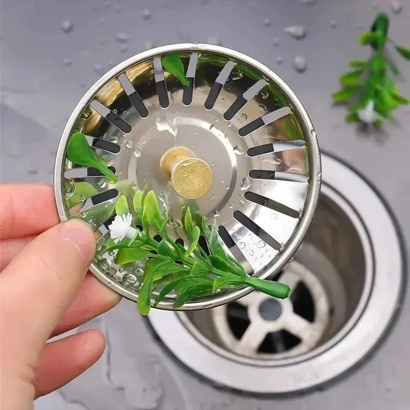 2 Pcs Kitchen Sink Strainer Stopper Filters Sets Dual Function Drain Waste Plugs