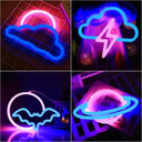 2 Side LED Bright Neon Light Night Game Pad Fire Moon Star Sign