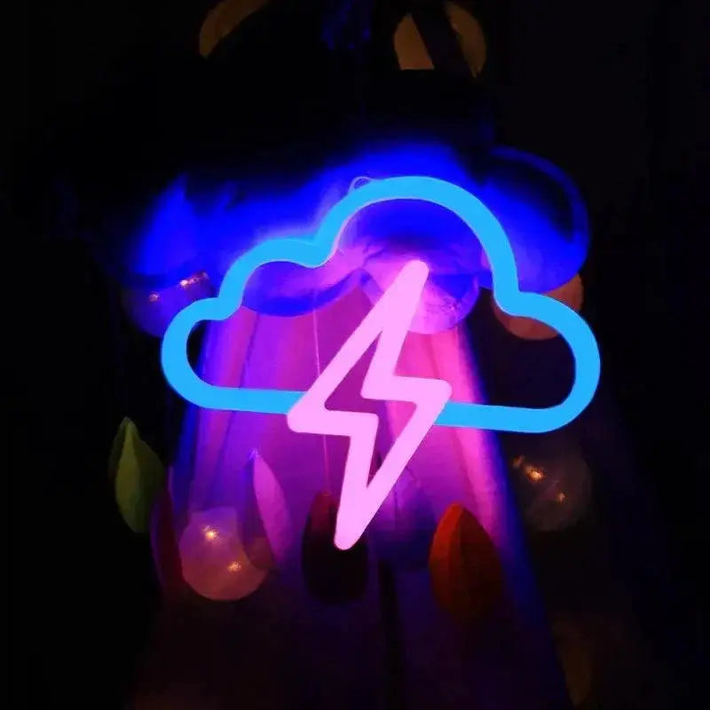 Two Sided LED Neon Light Night Game Pad Fire Moon Star Sign