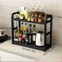 2 Tier Metal Countertop Shelf Rustproof Organizer For Coffee Mugs Condiments Kit