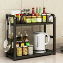2 Tier Metal Countertop Shelf Rustproof Organizer For Coffee Mugs Condiments Kit