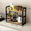 2 Tier Metal Countertop Shelf Rustproof Organizer For Coffee Mugs Condiments Kit
