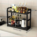 2 Tier Metal Countertop Shelf Rustproof Organizer For Coffee Mugs Condiments Kit