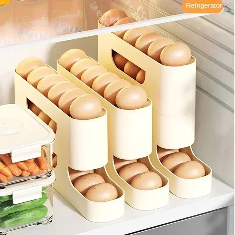 2 To 4 Layer Ladder Style Egg Storage Box For Refrigerator Side Door For Busy Kitchens