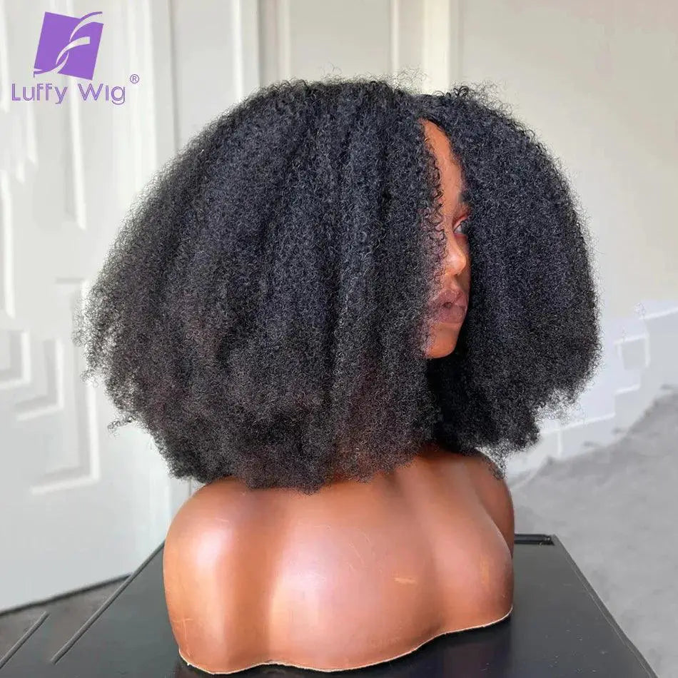 Two Hundred Percent Volume Afro Kinky Curly V Part Wig