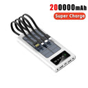 200000mAh Portable Solar Power Bank with Fast Charging