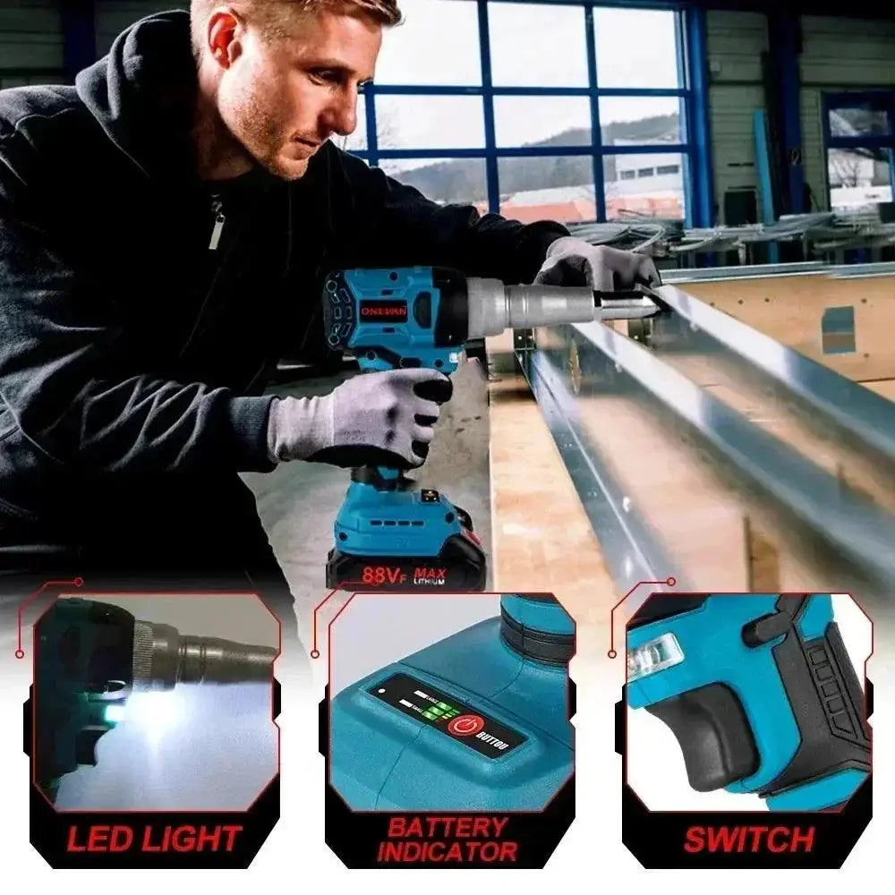 20000N Cordless Brushless Rivet Gun For Makita 18V Battery