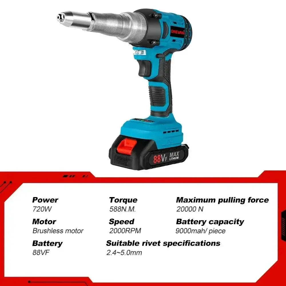 20000N Cordless Brushless Rivet Gun For Makita 18V Battery