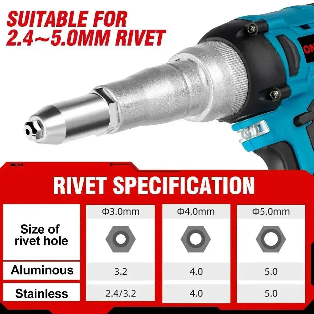 20000N Cordless Brushless Rivet Gun For Makita 18V Battery