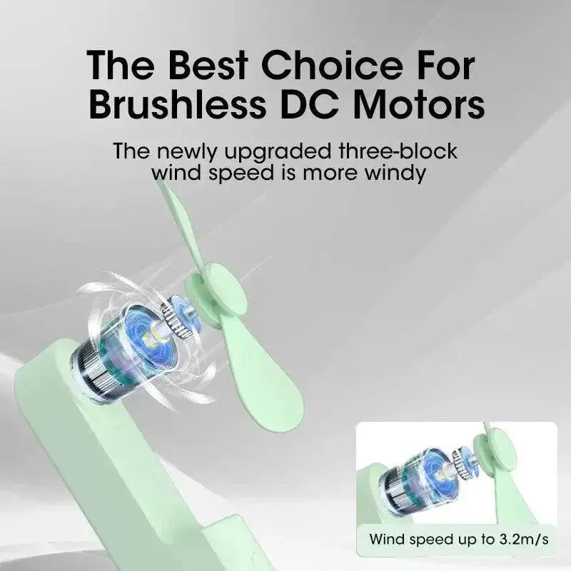 2000mAh Mini Portable Fan USB Rechargeable Handheld Cooler