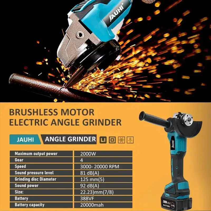2000W 125mm Brushless Angle Grinder For Makita Battery
